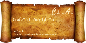 Csémi Adrián névjegykártya