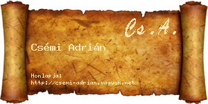 Csémi Adrián névjegykártya
